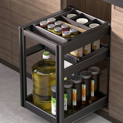 Textured stylish spice basket for kitchen, light cabinet spice organizer