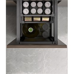 Textured stylish spice basket for kitchen, light cabinet spice organizer