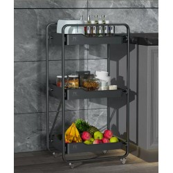 Three tiered shelving for organization and style, ample storage and display