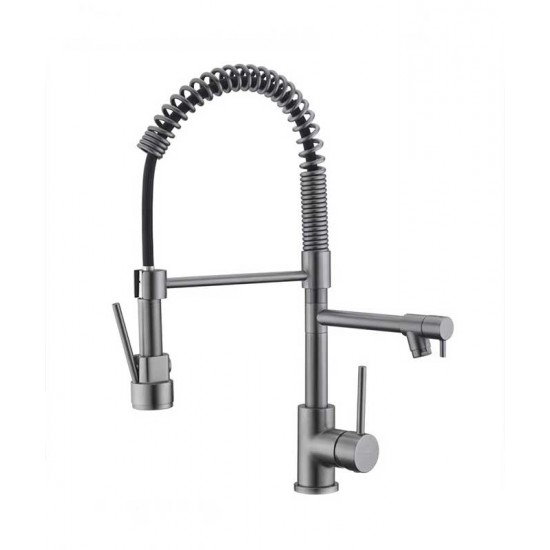 German kitchen faucet, hot and cold water sink, kitchen sink faucet, full copper swivel telescopic faucet