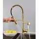 German kitchen faucet, hot and cold water sink, kitchen sink faucet, full copper swivel telescopic faucet