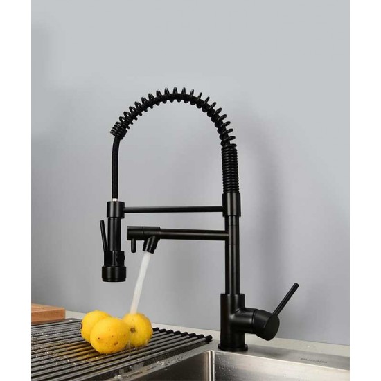 German kitchen faucet, hot and cold water sink, kitchen sink faucet, full copper swivel telescopic faucet