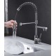 German kitchen faucet, hot and cold water sink, kitchen sink faucet, full copper swivel telescopic faucet