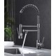 German kitchen faucet, hot and cold water sink, kitchen sink faucet, full copper swivel telescopic faucet