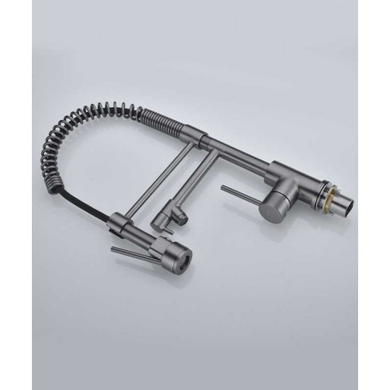 German kitchen faucet, hot and cold water sink, kitchen sink faucet, full copper swivel telescopic faucet