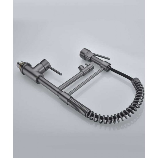 German kitchen faucet, hot and cold water sink, kitchen sink faucet, full copper swivel telescopic faucet