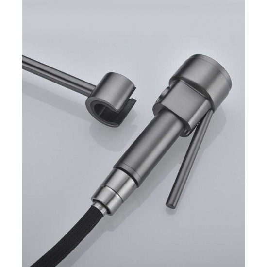 German kitchen faucet, hot and cold water sink, kitchen sink faucet, full copper swivel telescopic faucet