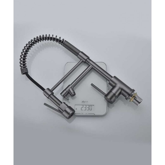 German kitchen faucet, hot and cold water sink, kitchen sink faucet, full copper swivel telescopic faucet
