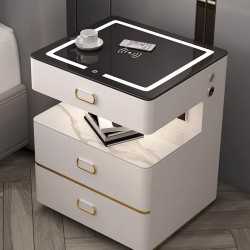 Hidden safe replacement smart bedside table, multifunctional simple modern bedroom table with light luxury and high-end feeling