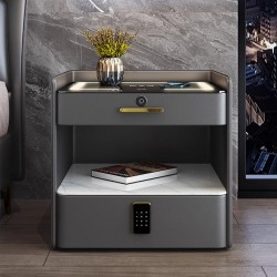 Italian style high-end simple modern light luxury smart bedside table fully equipped with multifunctional wireless charging combination lock sound