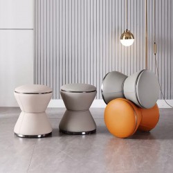 Light luxury tea table, creative round stool, leather tea stool, living room modern minimalist lounge sofa stool
