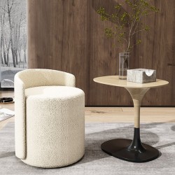 High ambiance in bedroom with luxury and stylish Scandinavian makeup stool