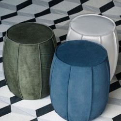 Custom made Italian minimalist modern luxury brushed leather stool for tea table and shoe changer, stool cloakroom living room low stool