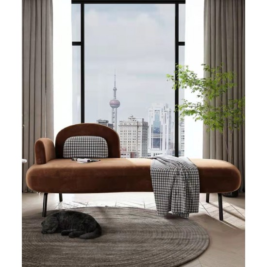 American simple modern chaise longue birch material sofa small apartment fabric chaise longue