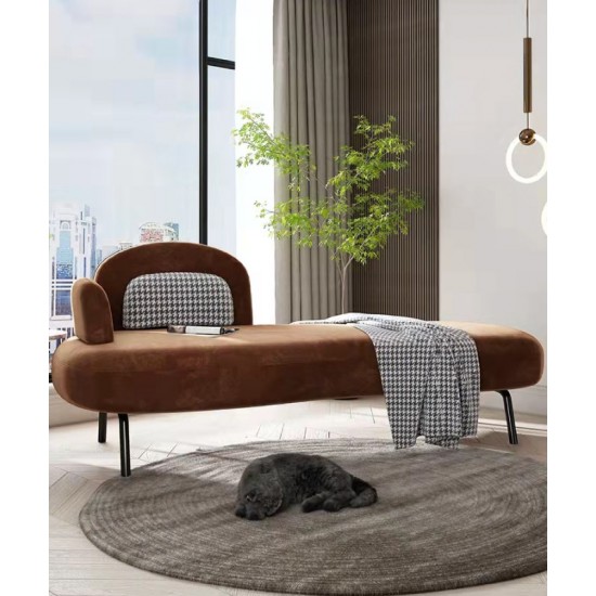American simple modern chaise longue birch material sofa small apartment fabric chaise longue