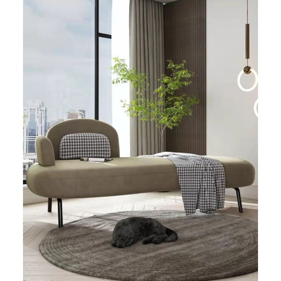 American simple modern chaise longue birch material sofa small apartment fabric chaise longue