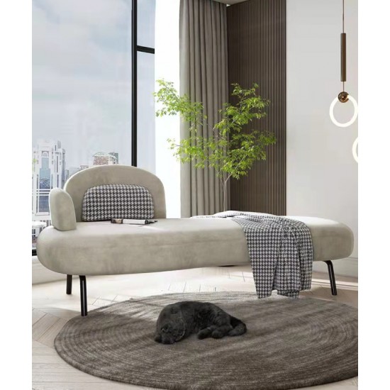 American simple modern chaise longue birch material sofa small apartment fabric chaise longue
