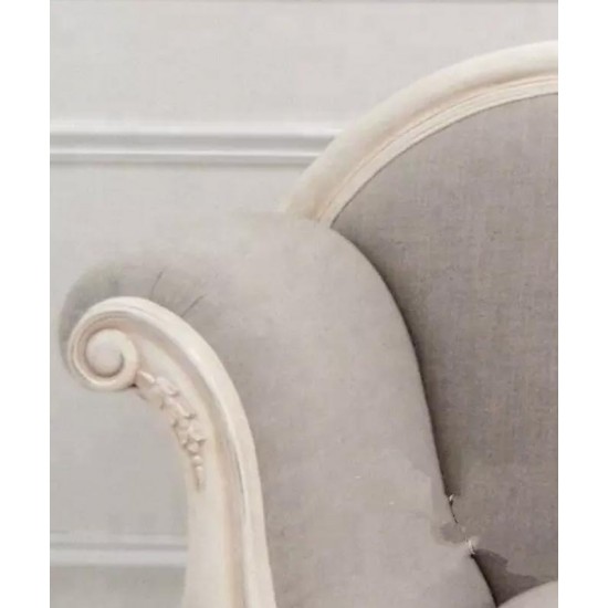Luxurious French-style chaise longue Comfortable upholstered artistic chaise longue sofa with elegant solid wood back