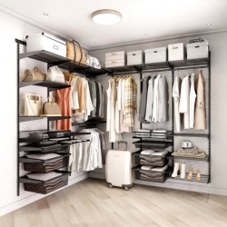Metal minimalist cloakroom custom wall-mounted modern wardrobe steel frame wardrobe environmental protection shelf rack wardrobe
