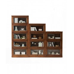 Solid wood bookcase simple shelf with glass door bookcase work combination wall bookshelf cabinet