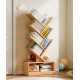 A simple multi-shelf floor-to-ceiling bookcase, reative narrow bookcase, multi-layer bedside reading rack bay window