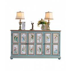 American pastoral style cabinet, pure handmade multilayer shoe cabinet, retro cabinet