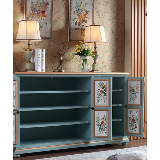 American pastoral style cabinet, pure handmade multilayer shoe cabinet, retro cabinet