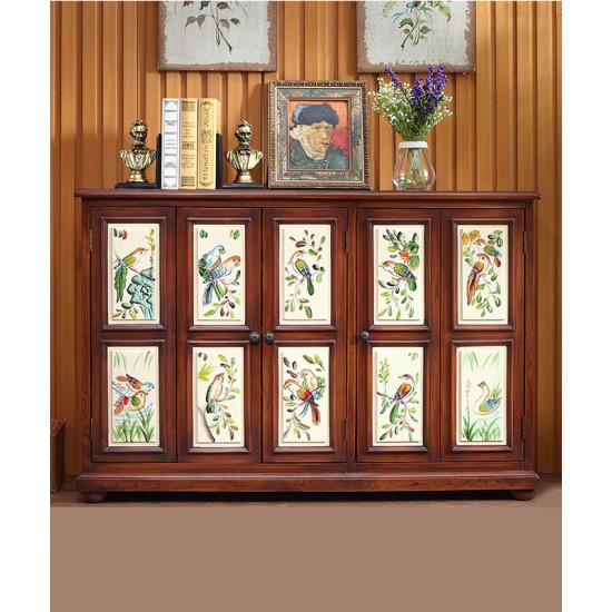 American pastoral style cabinet, pure handmade multilayer shoe cabinet, retro cabinet