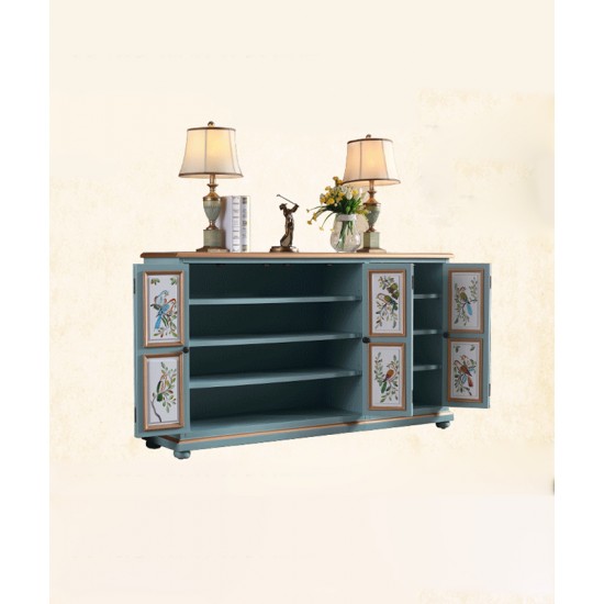 American pastoral style cabinet, pure handmade multilayer shoe cabinet, retro cabinet