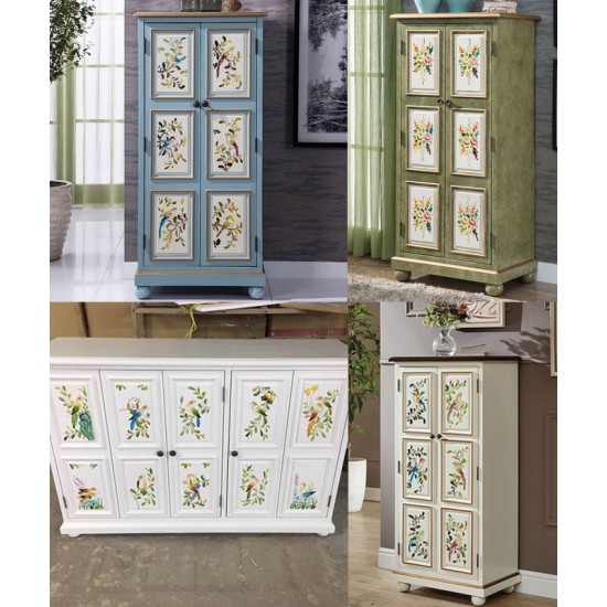 American pastoral style cabinet, pure handmade multilayer shoe cabinet, retro cabinet