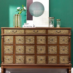 Retro American solid wood home shoe cabinet, wall integrated home entrance shoe storage cabinet