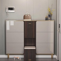 Shoe cabinet in the hallway a luxurious shoe cabinet with a hidden stool