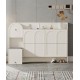 Cream-style ultra-thin shoe cabinet for narrow corridors slim cabinet with stool high quality texture unique arched doors design