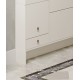 Cream-style ultra-thin shoe cabinet for narrow corridors slim cabinet with stool high quality texture unique arched doors design