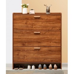 Convenient wooden ultra-thin shoe cabinet practical multi-tier shoe storage cabinet