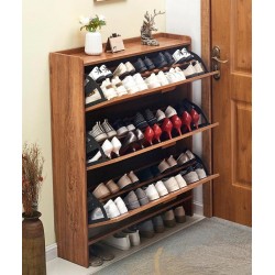 Convenient wooden ultra-thin shoe cabinet practical multi-tier shoe storage cabinet