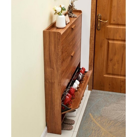 Convenient wooden ultra-thin shoe cabinet practical multi-tier shoe storage cabinet