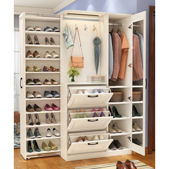 Modern multifunctional shoe cabinet with hanger practical shoe cabinet