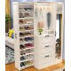 Modern multifunctional shoe cabinet with hanger practical shoe cabinet