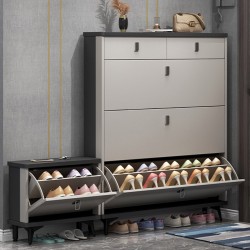 Shoe cabinet with built-in stool for hallway Italian style minimalist ultra-thin shoe cabinet
