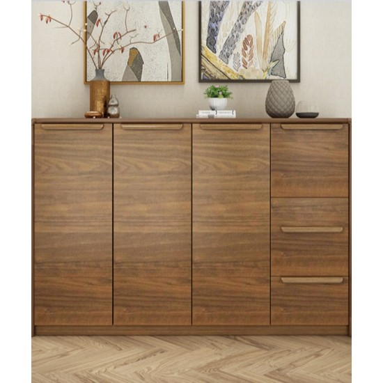 Modern multifunctional ultra-thin compact shoe cabinet made of  solid rubber wood durable and corrosion resistant rounded shoe cabinet