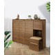 Modern multifunctional ultra-thin compact shoe cabinet made of  solid rubber wood durable and corrosion resistant rounded shoe cabinet