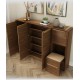 Modern multifunctional ultra-thin compact shoe cabinet made of  solid rubber wood durable and corrosion resistant rounded shoe cabinet