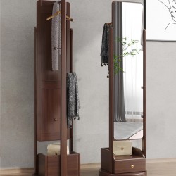 Internet celebrity rotating full body mirror, hanging mirror, solid wood mirror, multifunctional living room and bedroom mirror