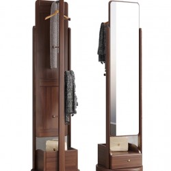 Internet celebrity rotating full body mirror, hanging mirror, solid wood mirror, multifunctional living room and bedroom mirror