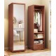 Dressing mirror, solid wood full body mirror, rotatable home floor mirror, mirror with hanging storage cabinet for bedroom
