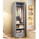 Dressing mirror, solid wood full body mirror, rotatable home floor mirror, mirror with hanging storage cabinet for bedroom