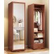 Dressing mirror, solid wood full body mirror, rotatable home floor mirror, mirror with hanging storage cabinet for bedroom