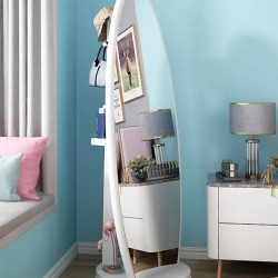 Simple dressing mirror, full body floor mirror, home bedroom rotating portable mirror, living room mirror