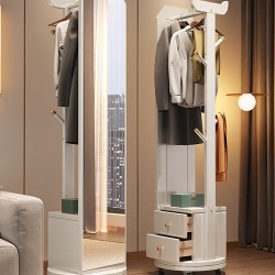 Solid wood mirror, hanging floor mirror, bedroom mirror, rotating multifunctional floor mirror